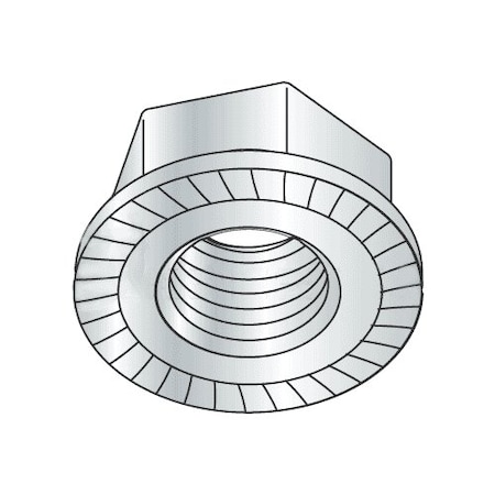 Serrated Lock Nut, 3/4-10, Steel, Case Hardened, Zinc Plated, 0.46 In Ht, 20 PK
